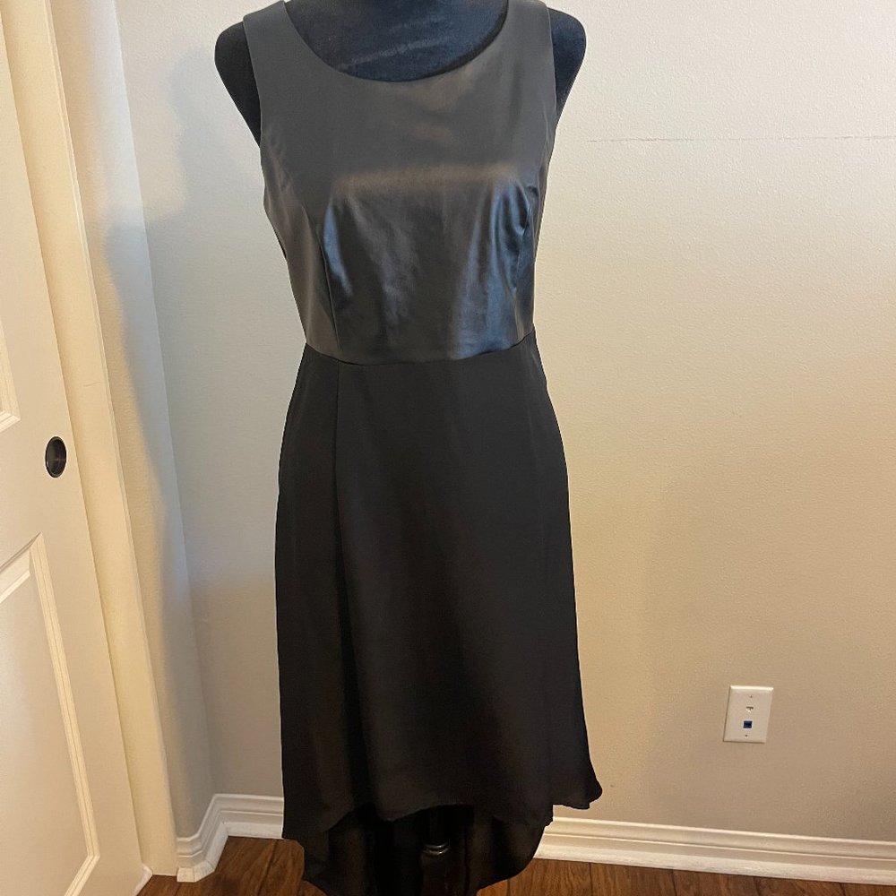 High-Low Black Leather Top Romeo and Juliet Dress, Size S